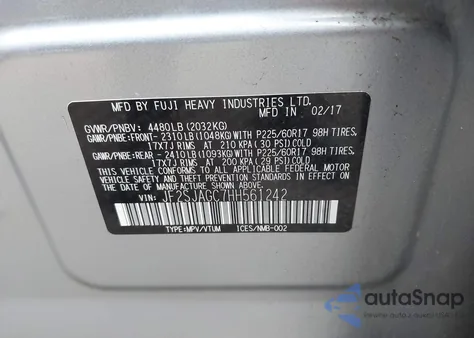 2017 Subaru Forester 2.5I Premium z USA, uszkodzony, nr VIN JF2SJAGC7HH561242